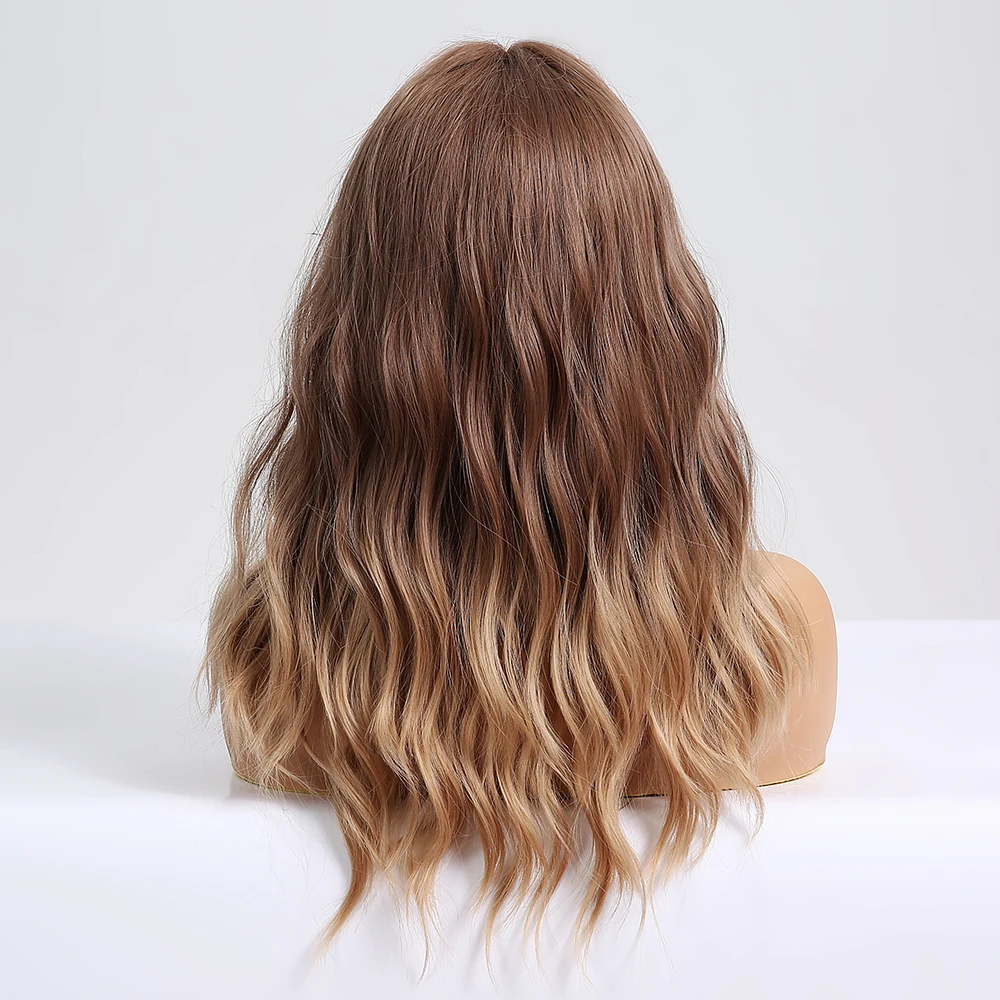 Длинные волнистые термостойкие синтетические волосы парики с челкой красные