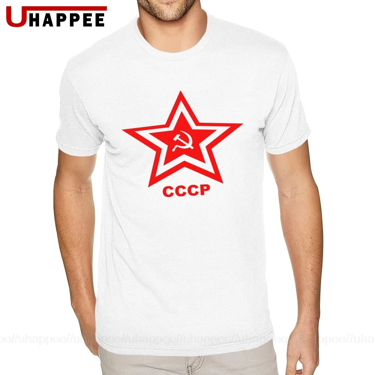 Высокое качество CCCP футболки для мужчин Классическая мода на заказ короткий