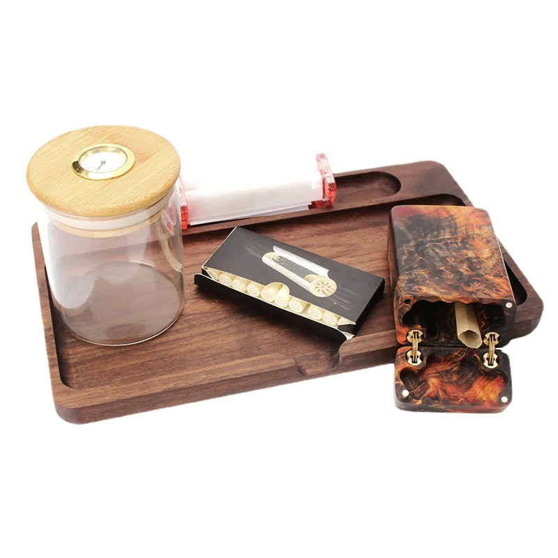 

2021 Walnut Wood Weed Rolling Tray Operate Cut Tobacco Tray for Smoke Smoking Accessories Gift for Men