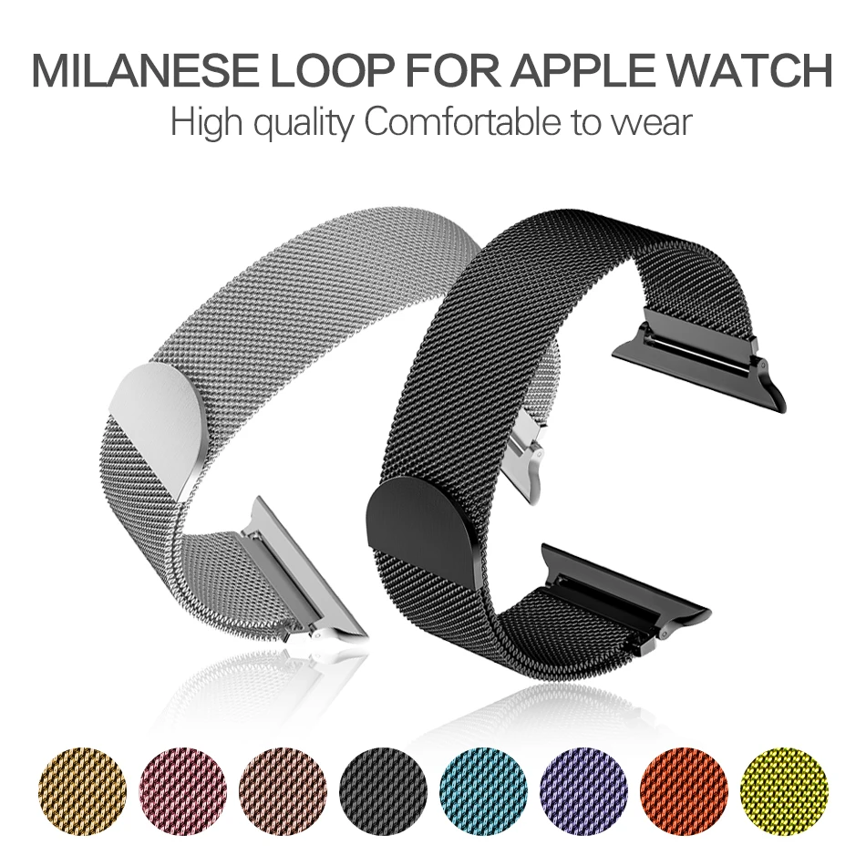 Миланская петля ремешок для Apple Watch 38 мм 40 iwatch 5/4/3/2/1 42 44 браслет из нержавеющей