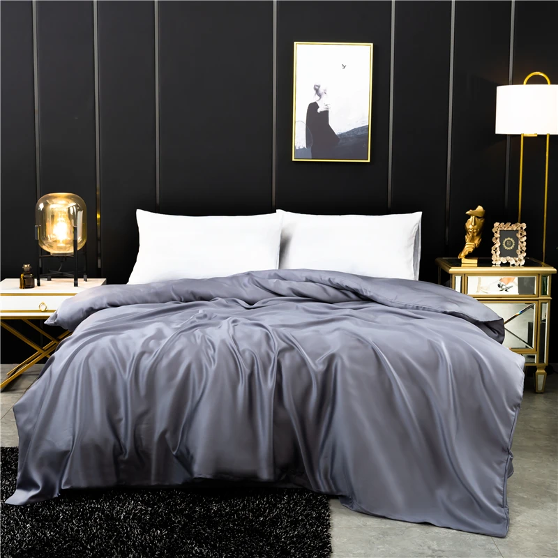 

1Pc Duvet Cover Natural Mulberry Silk Comforter Cover Single Double Queen King Bedding Cover Solid Color Quilt Cover 220x240