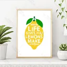 Современный декор для кухни, холст, картина, когда жизнь дает вам лимоны, сделать лемонды, художественная работа с цитатами, Настенная картина для гостиной