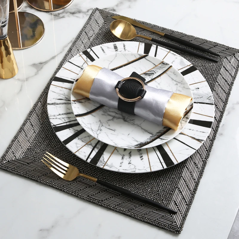 

Nordic Luxury Plates Dinner Set Serving Restaurant Decorative Home Kitchen Dinner Plates Ceramic Dishes Vajilla Tableware BC