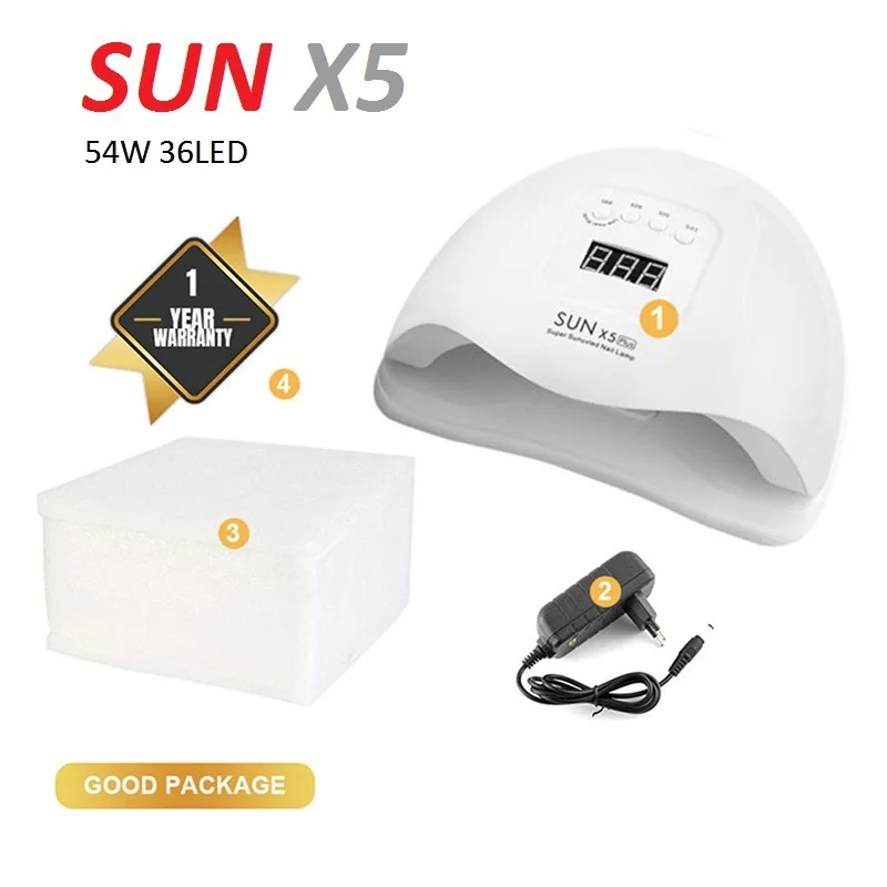 54W 36LED 54 вт SUN X5 Plus сушилка для ногтей с жк-дисплеем 36 светодиодный светильник для ногтей уф светодиодный светильник для отверждения гель-лака авто зондирующая лампа для ногтей лед лампа - Цвет: 54W 36LED