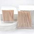 500 шт. одноразовые сверхмаленькие деревянные ватные палочки без ворса Микро Кисти для наращивания ресниц Инструменты для удаления клея Женская Кисть для макияжа