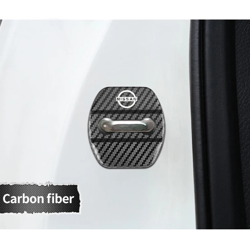 

VEHICAR 4PCS Car Door Lock Cover for NISSAN Metal Protector For Auto Lock Case DIY Waterproof Accessories