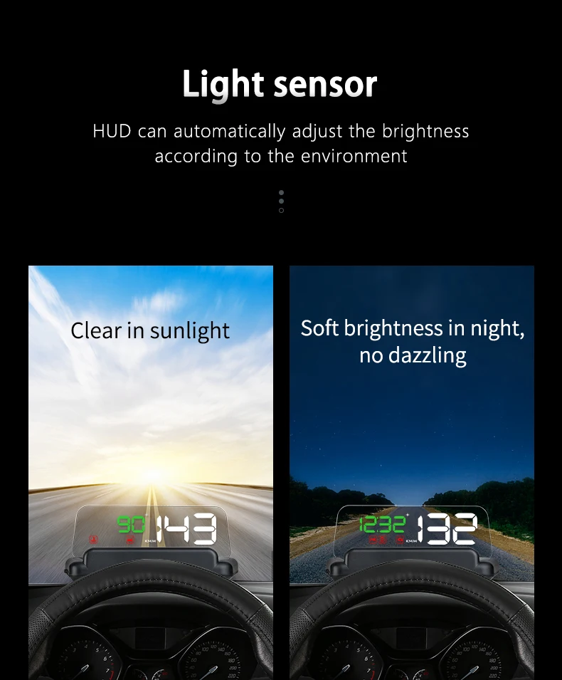HUD Head-up Display Work For Cars With OBD2 Interface And Protocol Latest Head Up Display HD Display no double Image