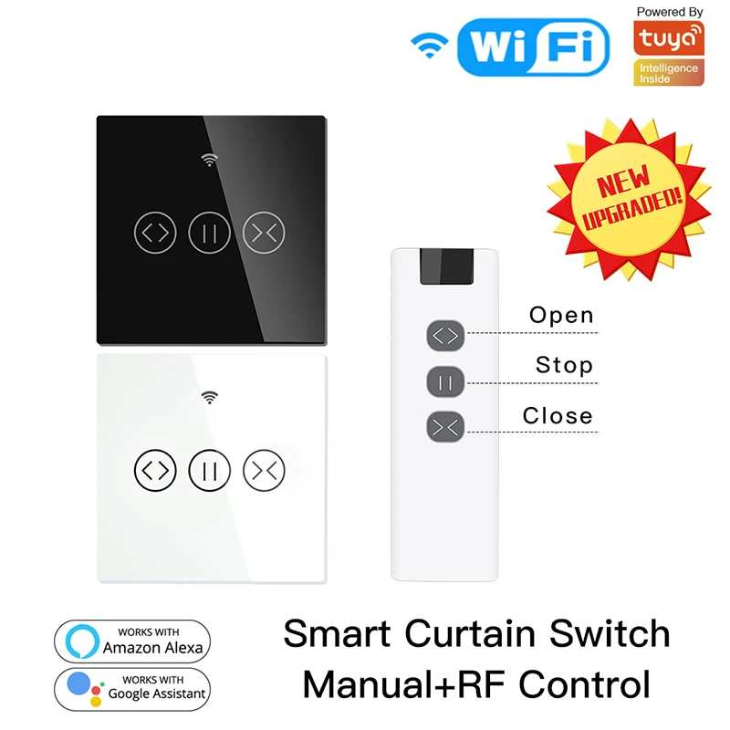 Умный переключатель для штор Tuya WiFi + RF433 EU электрических моторизованных занавесок