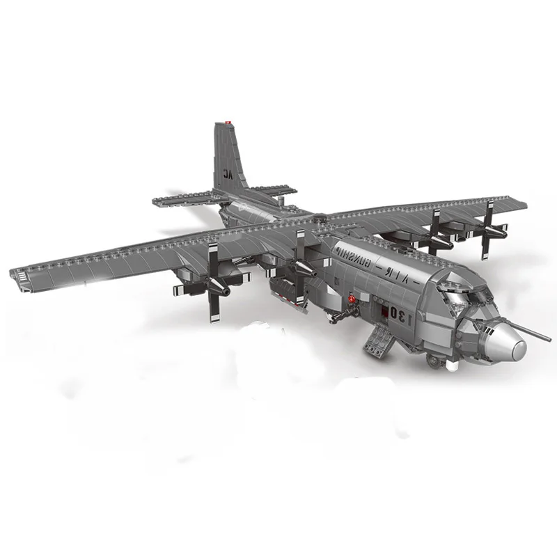 1713 шт. военные строительные блоки воздуха вертолет ACE 130 самолет модели игрушки