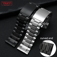 stainless steel bracelet for diesel dz4318 dz4323 dz4283 dz4309 26mm watch band curved end solid metal watchband steel strap