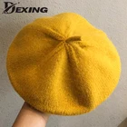 Осенне-зимний вязаный берет для женщин, Британский ретро берет в японском и корейском стиле, Зимний берет художника, Осенние шляпы