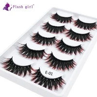 flash girl e 01 mink eyelashes 100 cruelty 5 pairs handmade wispy lashes soft false eyelashes makeup lashes