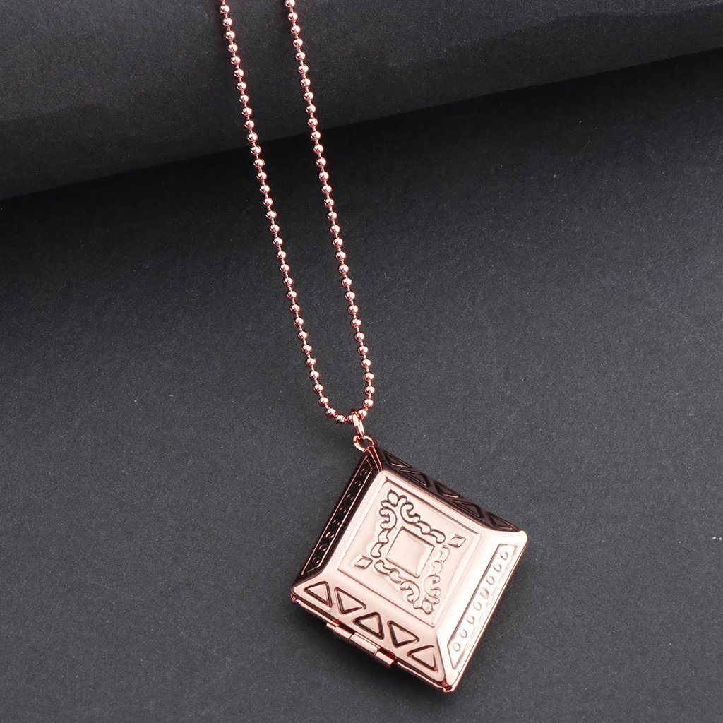 

Phenovo-Brass Openable Photo Lockets Phase Box Pendant Necklace Memorial