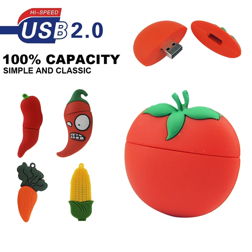 USB-флеш-накопитель с овощным соединением 8 ГБ 4 16 32 64 Usb 2 0 | Компьютеры и офис