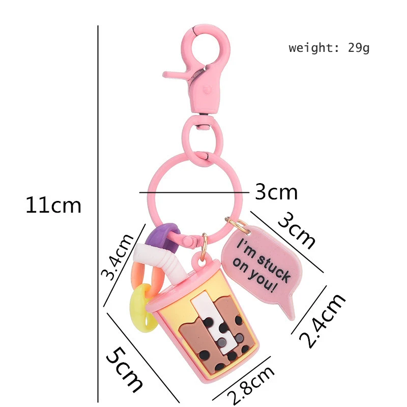 Гибкий Забавный брелок с клеем жемчужный молочный чай имитацией напитка