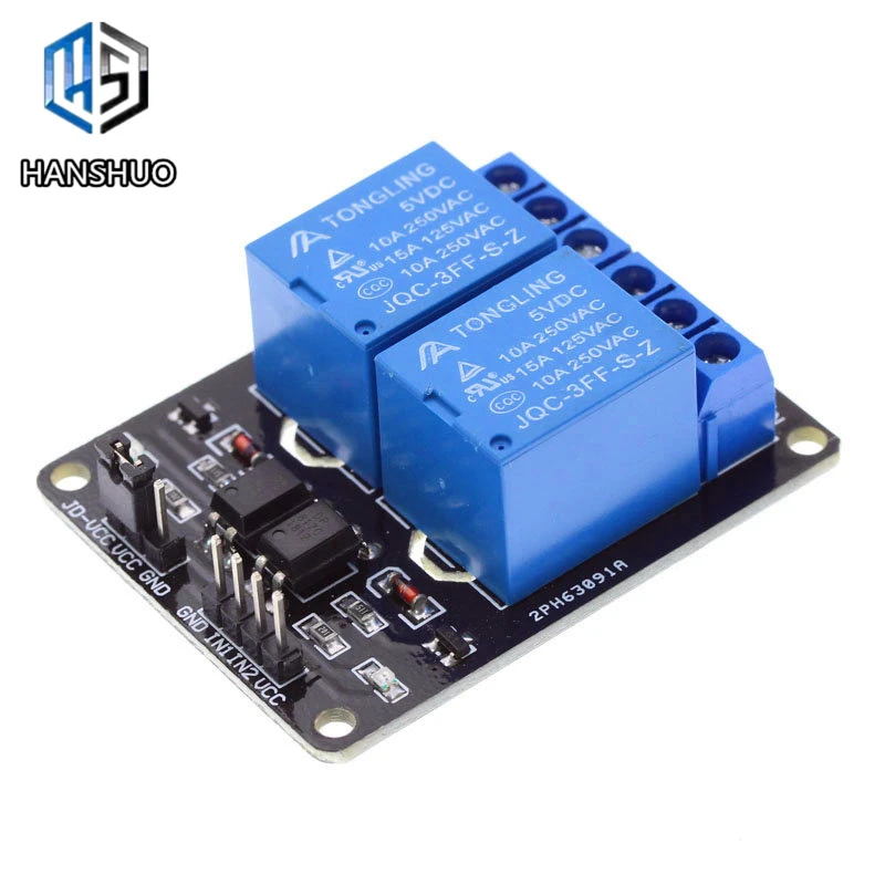 1 шт./лот Новинка 5V 2 канала релейный модуль щита для Arduino ARM PIC AVR DSP электронное реле 10A