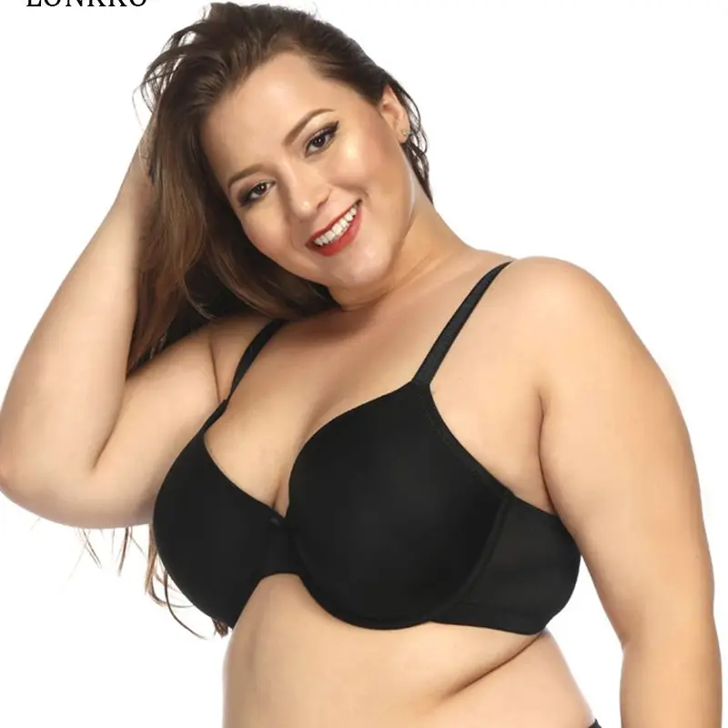 LONKKO C DD DDD E F G H I J Cup Plus Size For Women Ladies Breathable Underwear Female Fashion Push Up Bra Comfort Ultra Thin