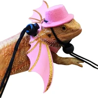 eco friendly reptile leash comfortable traction tool reptile hat bearded dragon harness 1 set