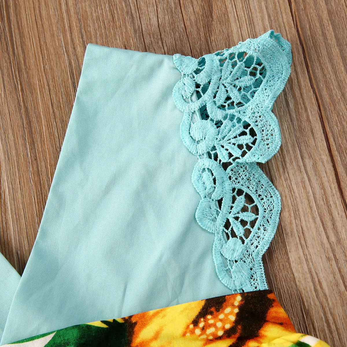 Комбинезон для новорожденных девочек платье-боди с кружевными рукавами и