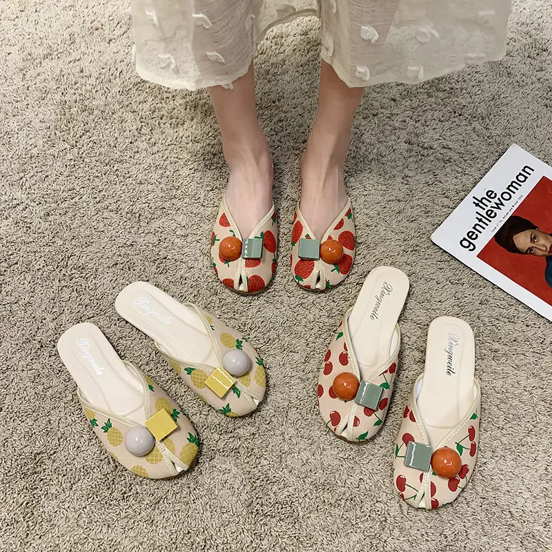 

Deeptown Women's Sandals 2021 Slippers Fashion Summer Kawaii Shoes Casual Summer Flats Beach Cute Outdoor Slides Dropshipping