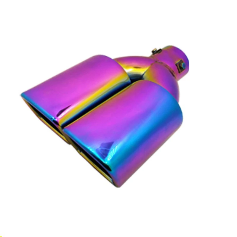 

63mm Modified Bend Colorful Universal Car Exhaust Tip Muffler Pipe Tube Silencer Decoration Auto Accessories Stainless Steel