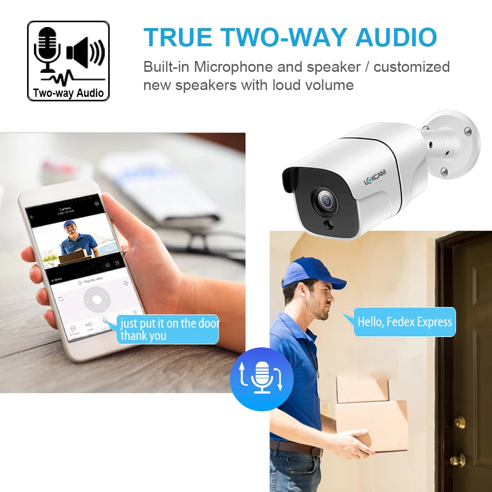 LOXCAM H.265 + 8-канальная система видеонаблюдения 5 Мп POE NVR комплект двустороннего