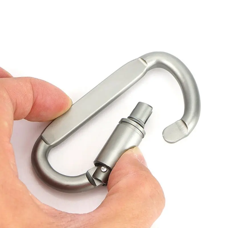 

5pcs Aluminum D-Ring Locking Carabiner Outdoor Key Chain Buckle Light but Strong