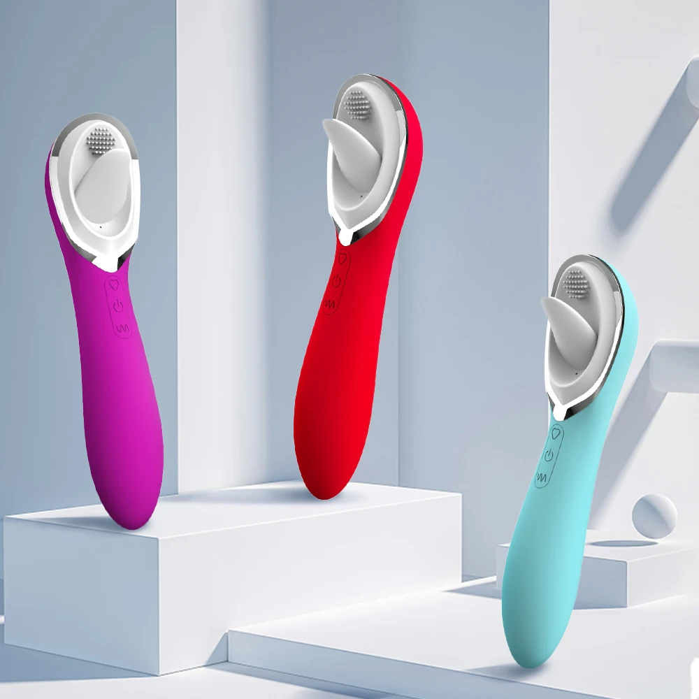

G-Spot Nipple Clitoris Stimulation Tongue Licking Vibrator Lick Teasing&Vibration Massager 2 In 1 Adult Orgasm Sex Toy For Women