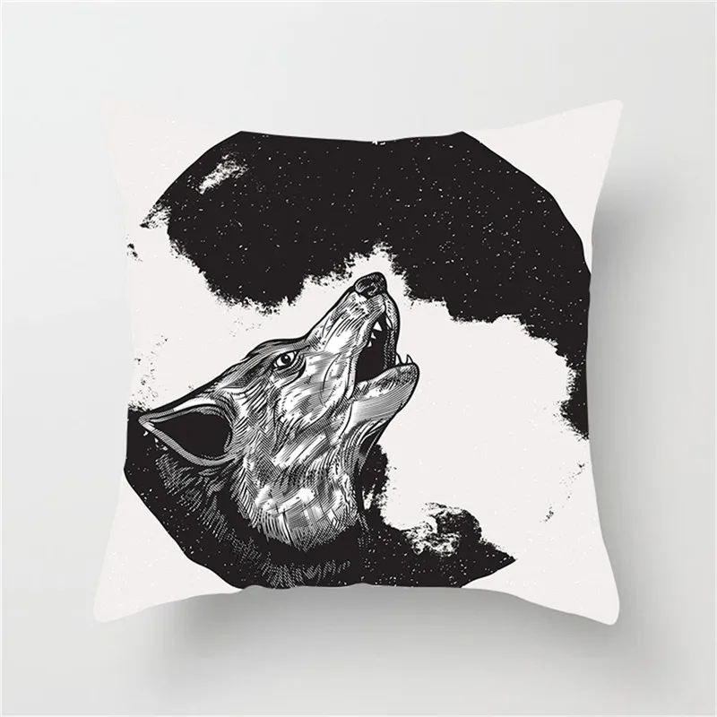 Чехол для подушки Fuwatacchi чехол с изображением животных Wolf Head простой рисунок дома