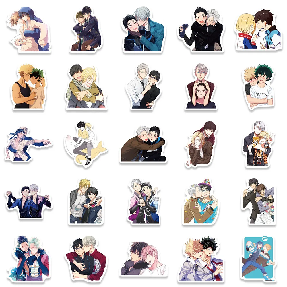 103050pcs gay bl boys love anime stickers cartoon decals skateboard laptop guitar suitcase motorcycle waterproof sticker toy free global shipping
