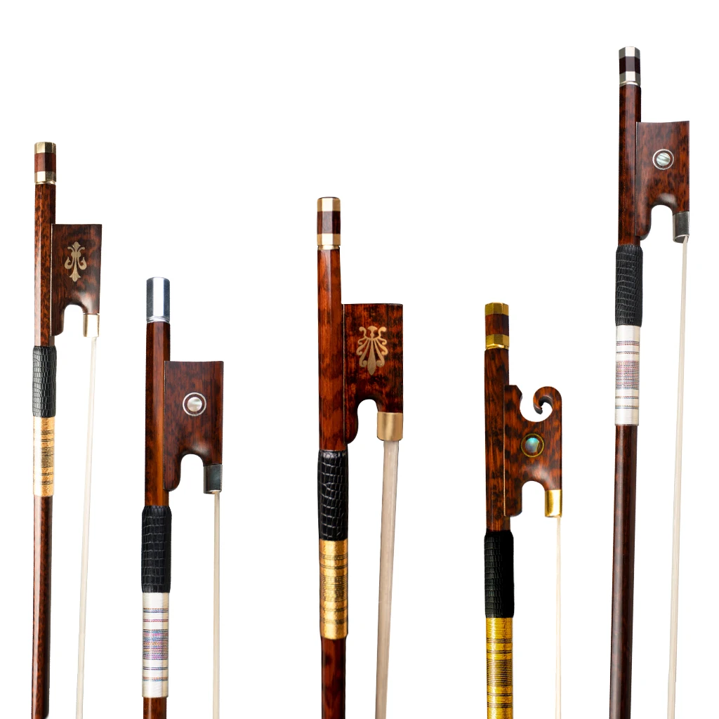 Master 4/4 Violin Bow Selected Snakewood Bow Straight Bow Stick AAA Grade Mongolia Horsehair Exquisite Decoration Bow