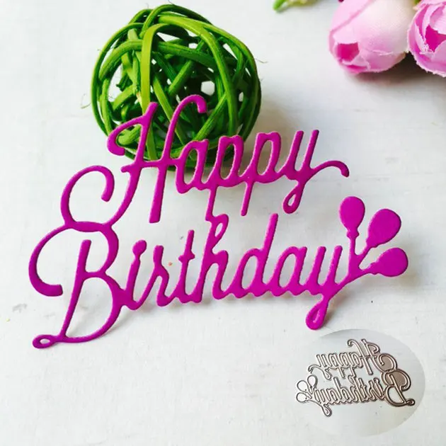 DIY cutting die Wish Letters Happy Birthday Metal Cutting Dies Stencil Scrapbooking Photo Album Card Paper Embossing Craft | Дом и сад