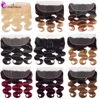 Pre Plucked 13x4 Lace Frontal Closure Burgundy 99J Three Tone Ombre Brazilian Human Hair Lace Closure 613 Frontal Body Wave Remy