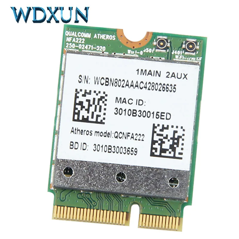Двухдиапазонный 300 Мбит/с Atheros QCNFA222 AR5BWB222 беспроводной NGFF WiFi сеть Wlan карта Bluetooth 4 0