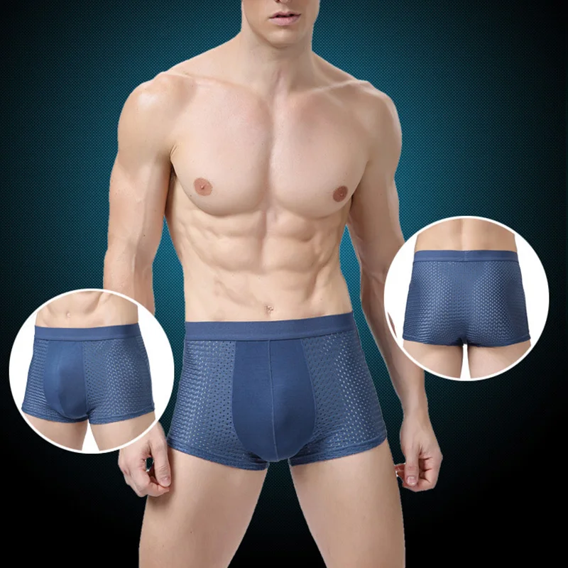 Новые 3 шт Мужские бамбуковые волокна Сетка дышащие U выпуклые кальсоны нижнее