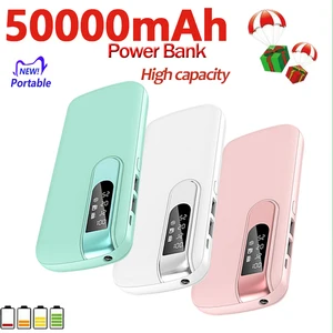 50000mah power bank portable charger digital display high capacity external battery poverbank charger for xiaomi samsung iphone8 free global shipping