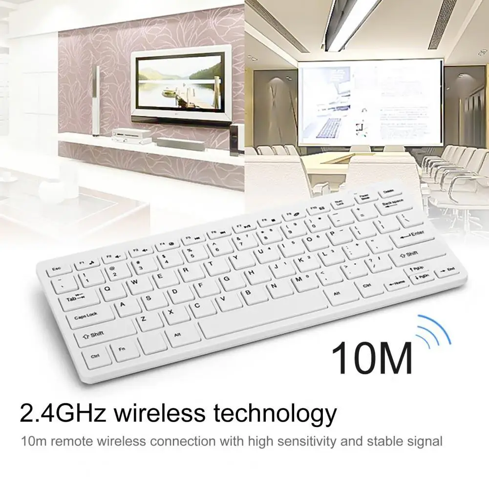 

2Pcs/Set HK-03 Office Mouse Mute Plug Play USB Ultra-thin Chocolate Mechanical Portable Wireless Keyboard wtih film for Office