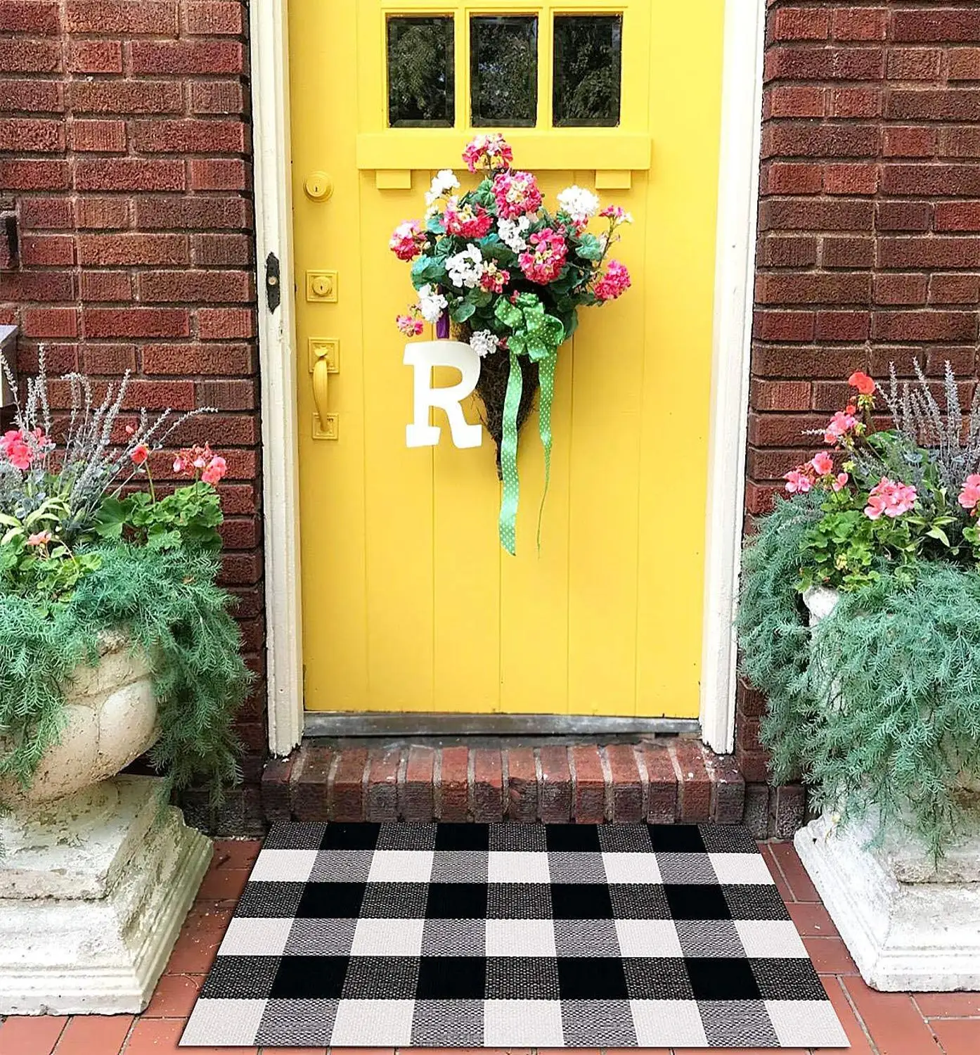 100% хлопок черный/белый/серый ткань в клетку|Коврик| |