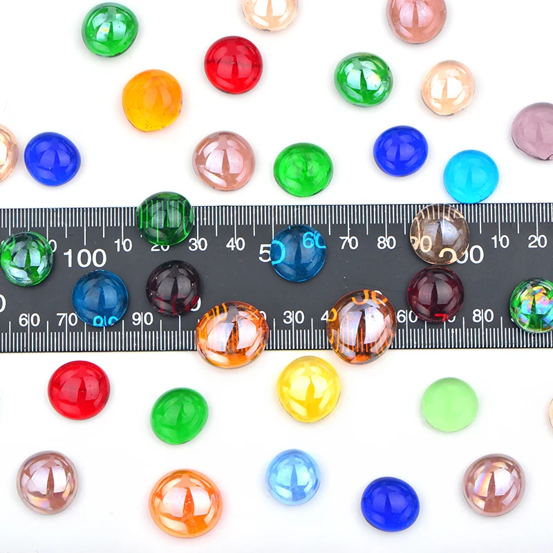 JUNAO 20 шт Разноцветные стеклянные мозаичные плитки камни круглые кабошоны бусины