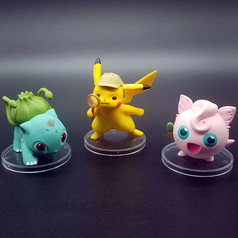 Мультфильм Jigglypuff Pika Bulbasaur Аниме Фигурки игрушки покемонов Коллекционная фигурка
