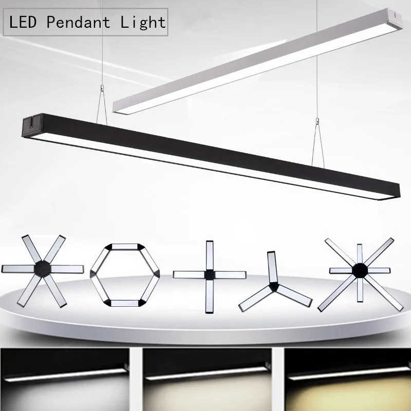 Подвесной офисный светодиодный светильник 10 шт./лот 8 Вт 15 18 30 черная Серебристая