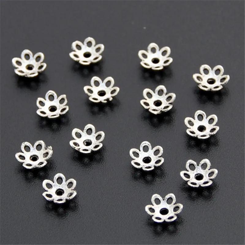 20 шт серебряный цвет цветок разделитель бусины чашка для рукоделия Шарм