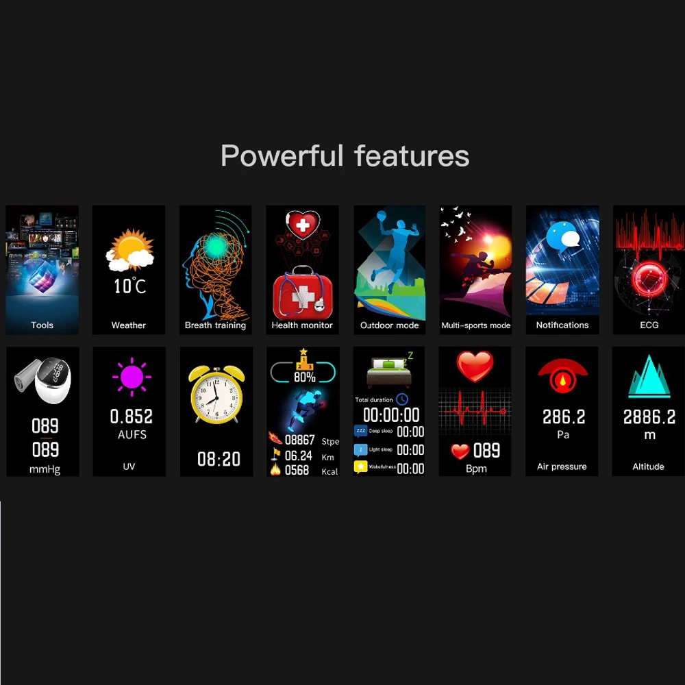 DT58 цветной экран умный Браслет пульсометр Сфигмоманометр фитнес-трекер |