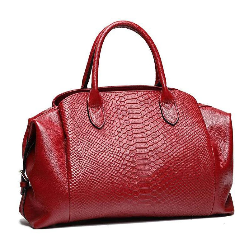 

Luxury genuine leather large handbag women wild serpentine pattern tote bag female shoulder bags lady classic crossbody bag