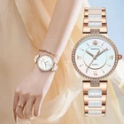 Часы наручные Norick женские с керамическим ремешком, роскошные брендовые кварцевые модные водонепроницаемые с уникальным дизайном, 2021