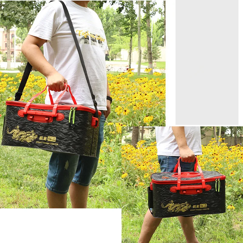

40/50cm Thicken Fishing Bag Bucket Tackle Folding EVA Live Fish Box Portable Outdoor Waterproof Camping Hiking Water Bag Storage