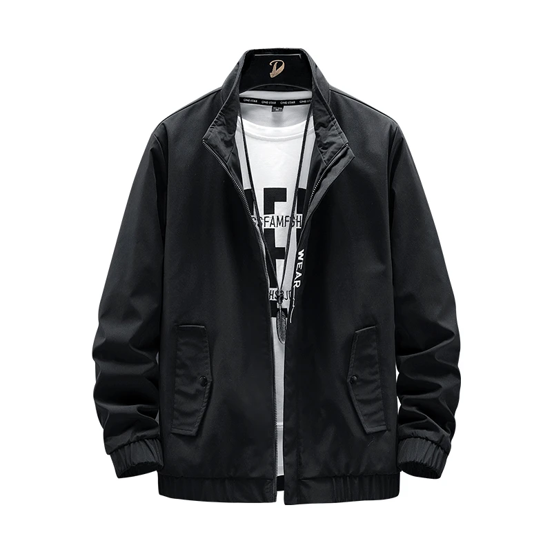 

KKSKY Windbreak Jacket Coats For Men Solid Stand Streetwear Men's Clothing Winter Fashion Black Bomber Jacket Jaqueta Masculina