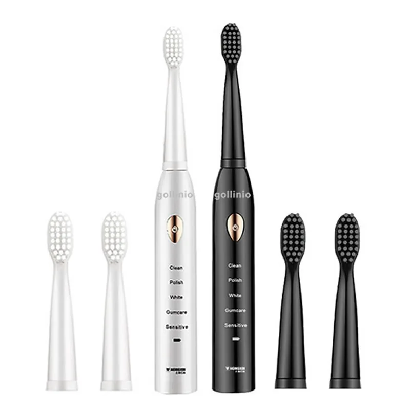 

Брендовая электрическая зубная щетка gollinio, перезаряжаемая usb быстрая зарядка, таймер, зубная щетка, зубная щетка, электрическая сменная щет...