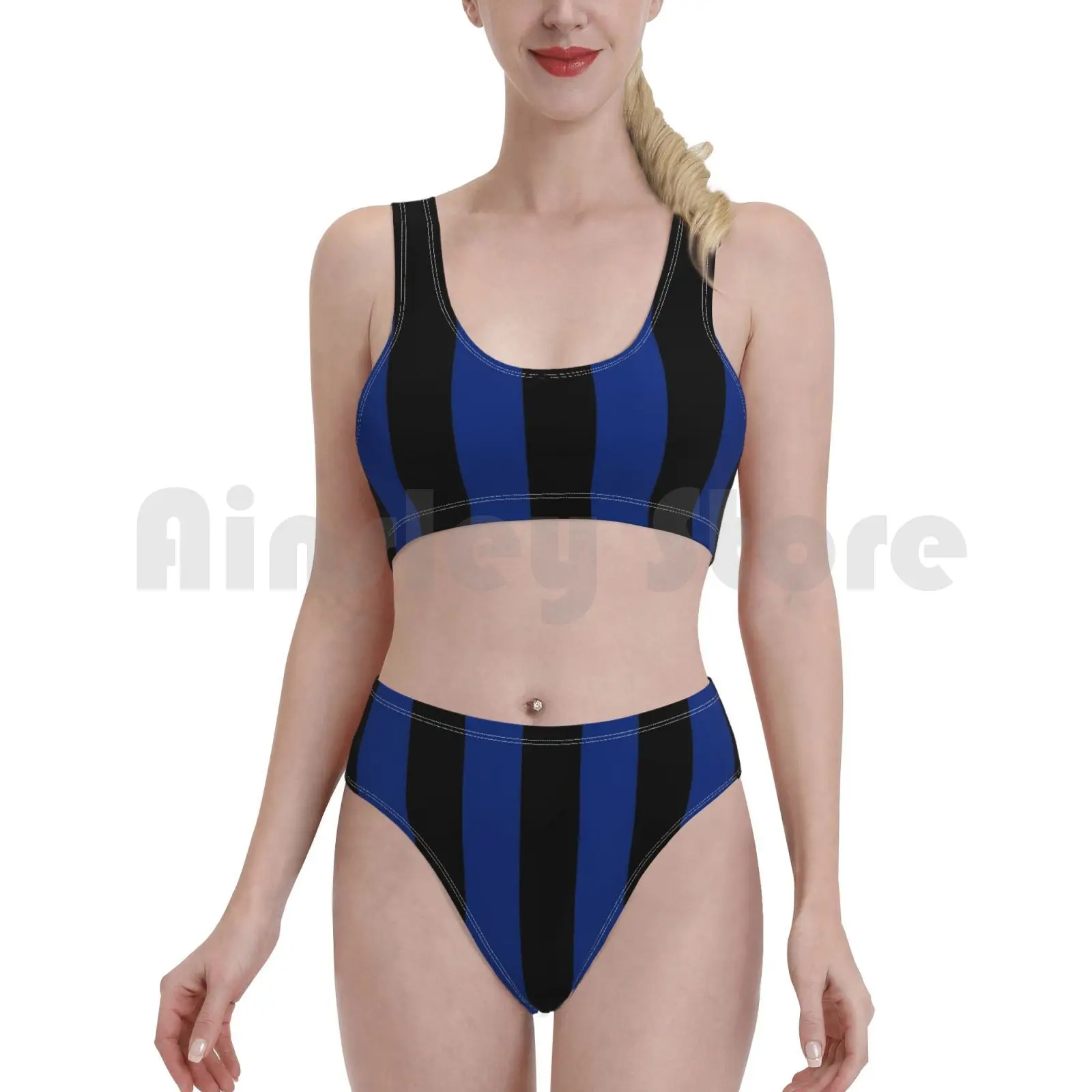 Купальник-бикини с высокой талией и узором | Женская одежда