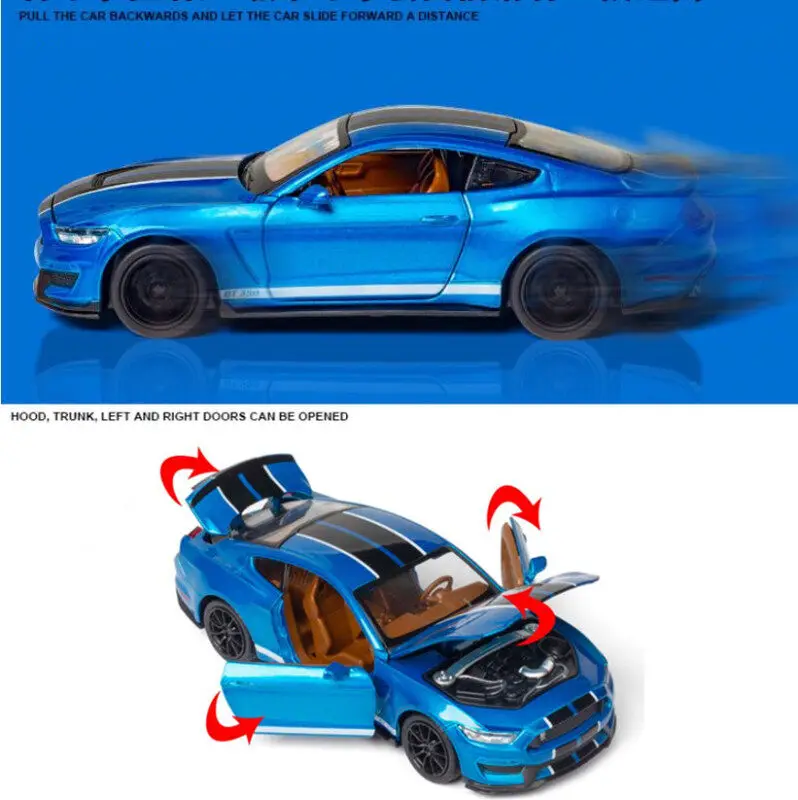 Модель автомобиля FORD MUSTANG SHELBY GT350 литье под давлением модель из сплава со звуком и